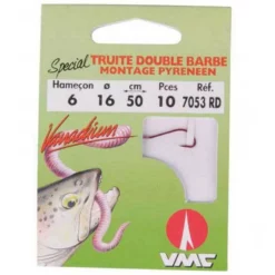 RAGOT Special Trout Double Barb 7053RD Tied Hook 0.5 M 0.140 Mm